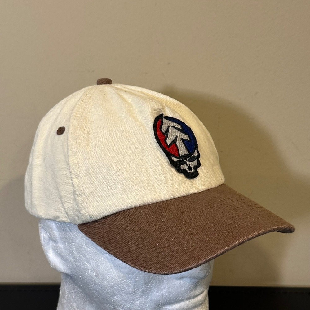 Grateful Dead Huckberry Steal Your Face Tree Snapback Hat Cream Brown Mens Cap